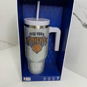 Hydrapeak 40oz Tumbler New York Knicks NBA Bling Rhinestones Silver